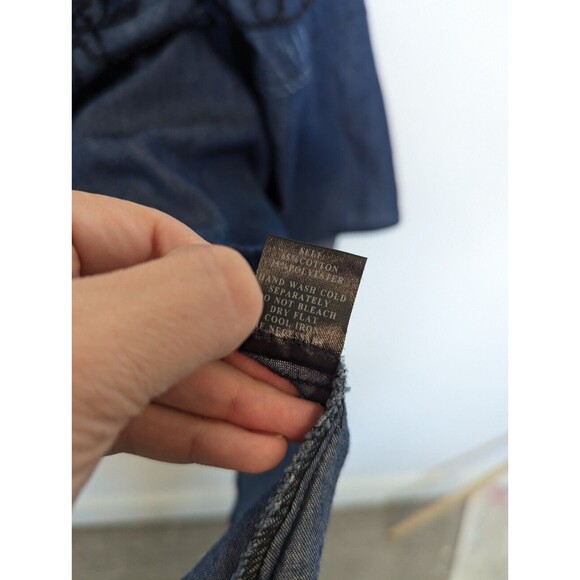 Lapis Maxi Skirt Womens Size S Blue Embroidered Chambray Western Flowy Rodeo New - Picture 9 of 13